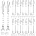 20pcs Stainless Steel French Earring Hooks Hypoallergenic Ear Wire Hooks with Chains Pinch Clasps and 20pcs Silicone Earring Backs for DIY Jewelry Making Supplies