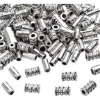 100g (About 80-150pcs) Assorted Column Spacer Beads Tibetan Silver Tube Beads for Bracelet Necklace Jewelry Making Crafts DIY,7 Styles,4-16mm