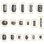 100 Gram Mixed Styles Column Spacer Beads Alloy Barrel Tube Bar Shape Loose Charm Beads Accessories for DIY Bracelet Jewelry Making Craft Decor, Gun Black