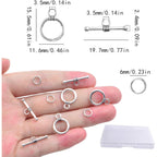 50 Sets Toggle Jewelry Clasp Sets Metal Toggle Clasps Connectors Bar and Round Ring Clasps with 100pcs Open Jump Rings and a Box for DIY Jewelry Making