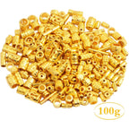 100 Gram Assorted Styles Column Spacer Beads Alloy Barrel Tube Loose Spacer Beads Jewelry Findings Accessories for DIY Bracelet Necklace Craft Supplies, Bright Golden