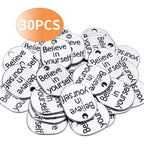 Inspirational Words Charm, 30pcs Inspirational Message Pendant believe in yourself Charms Beads Craft Supplies for Jewelry Making
