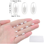 1000pcs White Long Pearl Beads Smooth Ball Imitation Pearl Beads Plastic Oval Rice Shape Spacer Beads with a Plastic Box for DIY Bracelets Jewelry Making Craft Decoration