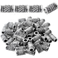 60pcs Antique Silver Plated Column Spacer Beads Alloy Tibetan Bead Spacer Tube Jewelry Spacers Loose Beads Charm Beads for DIY Jewelry Bracelet Making Finding Accessory
