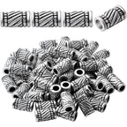 60pcs Antique Silver Plated Column Spacer Beads Alloy Tibetan Bead Spacer Tube Jewelry Spacers Loose Beads Charm Beads for DIY Jewelry Bracelet Making Finding Accessory