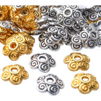 Flower Bead Caps,200pcs 10mm Tibetan Alloy Spacer Beads Caps Bali Style Jewelry Spacers for DIY Bracelet Necklace Crafts Making,2 Colors
