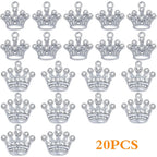20pcs Silver Crown Shape Dangle Charms Alloy Lovely Queen Crown Pendants with Rhinestone Craft Supplies for DIY Necklace Earrings Jewelry Making Valentine's Gifts, 2 Styles