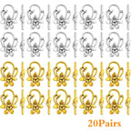 20 Sets Butterfly Bracelet Toggle Clasps T-Bar End Tibetan Closure Filled Fastener Hook Toggle Connectors for DIY Necklace Jewelry Craft Making, 2 Colors