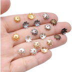 Tibetan Bead Caps, 600pcs 8 mm Antique Alloy Mixed Flower Bead Spacers Jewelry Findings Accessories for DIY Crafts, 6 Colors