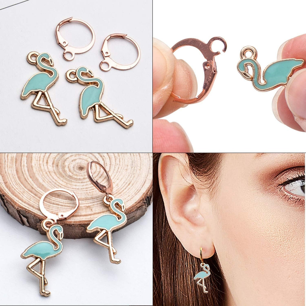 60pcs French Round Earring Hooks Leverback, 30 Pairs, 6 Colors, Simple Design, Polished Finish, Nickel &, Suitable for Jewelry Making & Crafting