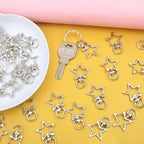 40 Pieces Star Shape Swivel Lobster Claw Clasps Silver Zinc Alloy Snap Hook Keychains Clips DIY Keyrings Accessories for Backpacks Bags Jewelry Making Craft Supplies