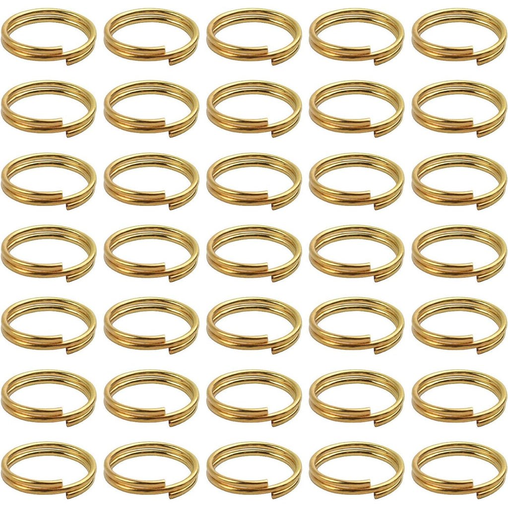 BronaGrand 200 Pieces Small Gold Key Chain Rings Split Ring Key Chains for Keys Organization,10mm Diameter