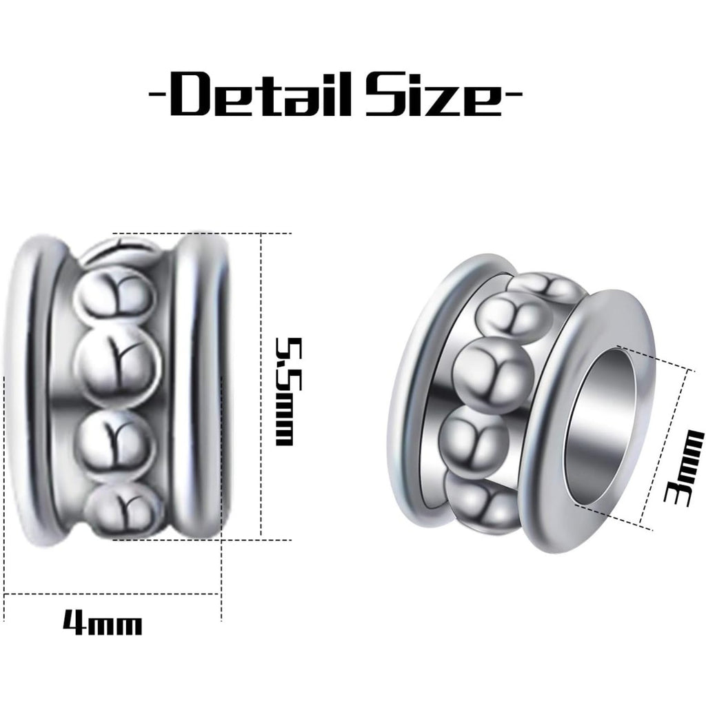 200pcs Silver Spacer Beads European Alloy Rondelle Spacers Tube Beads Jewelry Spacer Charms for DIY Bracelet Jewelry Crafts Making