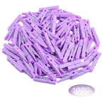 100 Pieces Mini Photo Clips Plastic Strong Springs Clothespins Decorative Craft Binder Clips for Hanging Picture Paper Scrapbooking Home Office Decor, Purple