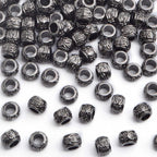 100 Pieces Gun Black Rondelle Spacer Beads - European Large Hole Tube Column Loose Charm Beads - Accessories for DIY Bracelet Necklace Earrings Jewelry Making