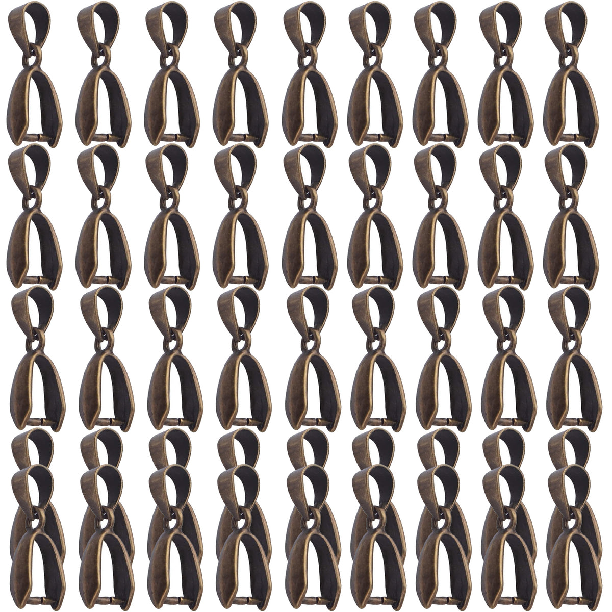45pcs 3 Sizes Pinch Clip Bails Brass Claw Bail Finish Necklace Pendant Clasps Dangle Charm Bead Connectors Findings for DIY Craft Jewelry Making, 3 Colors