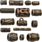100 Gram Antique Bronze Mixed Styles Column Spacer Beads Alloy Barrel Tube Bar Loose Charm Beads Jewelry Findings Accessories for DIY Bracelet Necklace Craft Projects