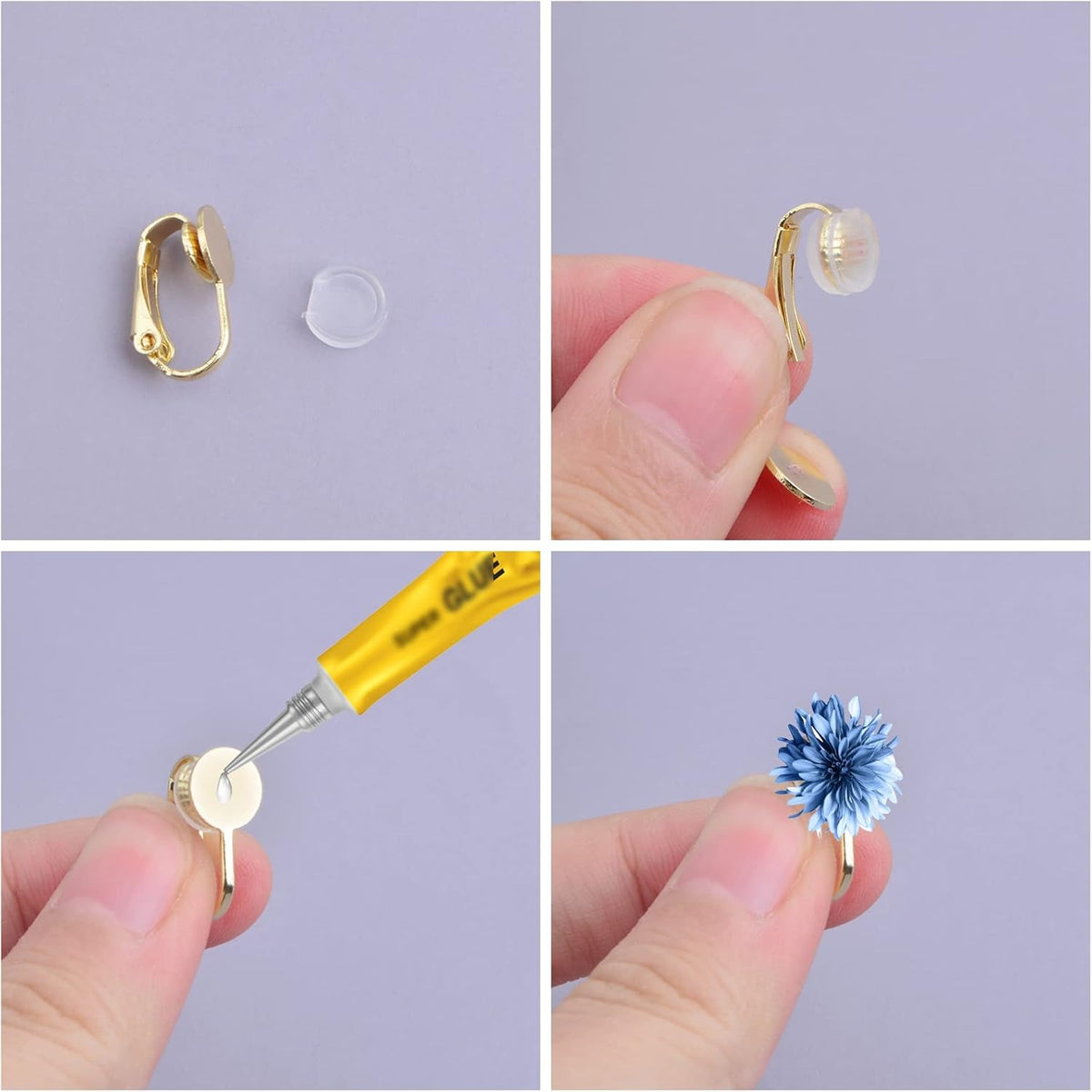 40pcs 2 Styles Clip-on Earring Converters Brass Round Flat Back Tray Earring Clips Components with 40pcs Earring Pads for DIY Earrings Jewelry Making Findings, 2 Colors