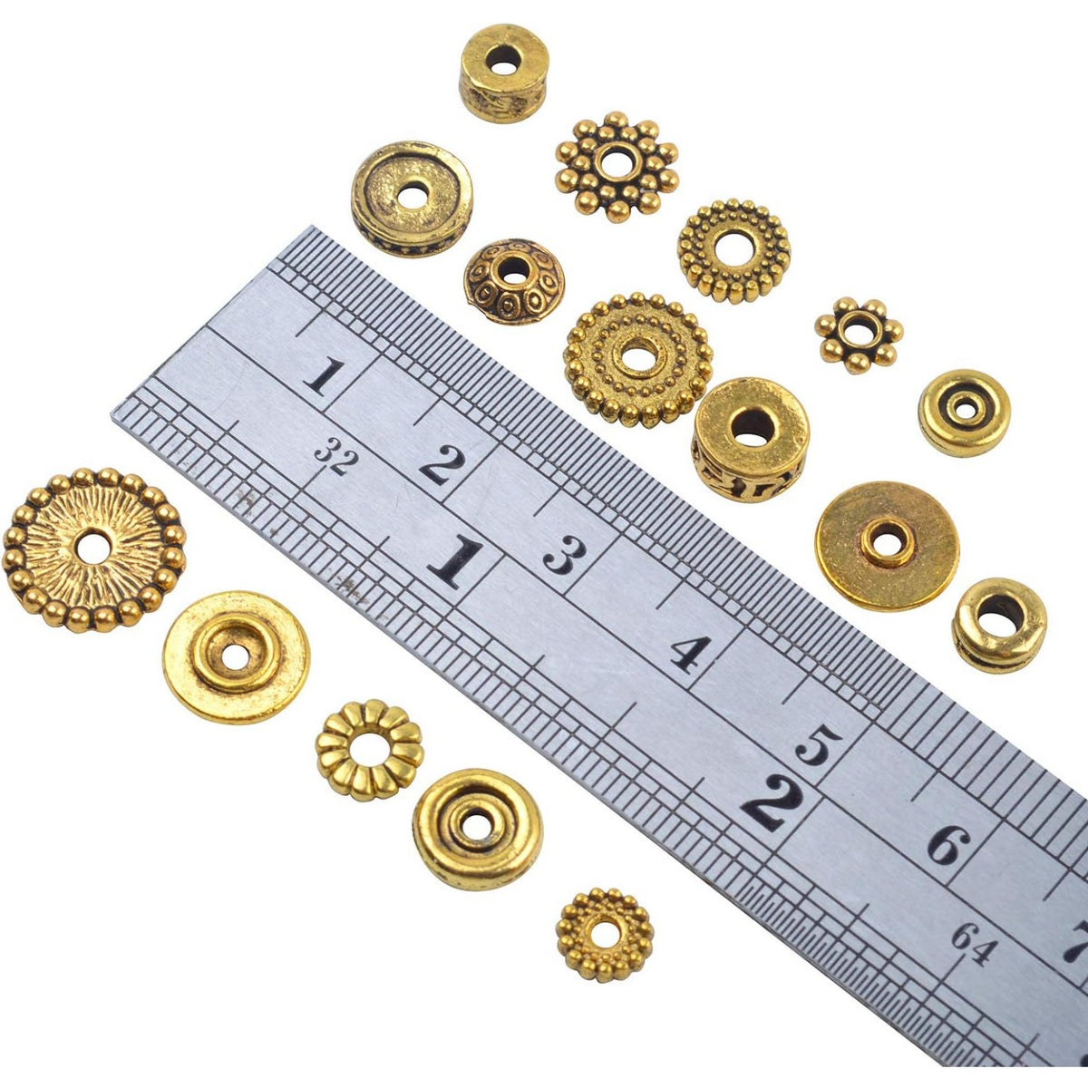 100 Gram(About 170-300pcs) Bali Style Antique Gold Spacer Beads Jewelry Findings Accessories for Jewelry Making Bracelet Necklace