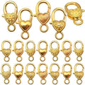 Lobster Claw Clasp,40pcs 26x14mm Heart Lobster Claw Clasps Tibetan Jewellery Lobster Clasps Craft DIY Accessories for Jewelry Necklaces Bracelet,4 Styles
