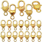 Lobster Claw Clasp,40pcs 26x14mm Heart Lobster Claw Clasps Tibetan Jewellery Lobster Clasps Craft DIY Accessories for Jewelry Necklaces Bracelet,4 Styles