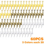 60pcs Lightning Bolt Pendants Alloy Flash Lightning Charms Thunder Flash Celestial Dangle Charms for DIY Earrings Bracelet Crafts Jewelry Making Accessory,28mm×7.7mm