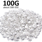 100 Gram(About 180-350pcs) Bead Caps Metal Spacers Jewelry Findings Accessories for Bracelet Necklace Jewelry Making,Silver