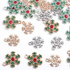 24pcs 2 Styles Enamel Rhinestone Snowflake Charms Alloy Christmas Snowflake Winter Pendant Charms Crafts Accessories for DIY Necklace Bracelet Earring Jewelry Making, 2 Colors