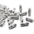 100pcs Antique Silver Column Spacer Beads Tibetan Alloy Tube Metal Spacers for Jewelry Necklace Bracelet Making,8.5x3mm