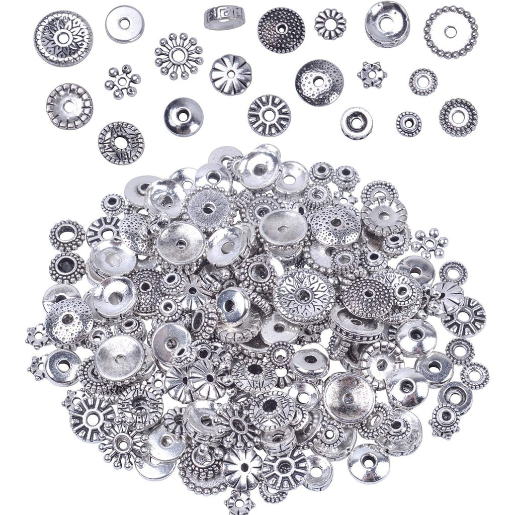 100 Gram Bali Style Antique Tibetan Silver Findings Jewelry Making DIY Metal Alloy Spacer Beads Deluxe New Mix 200-260pcs