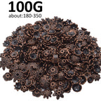 100 Gram(About 180-350pcs) Bead Caps Metal Spacers Jewelry Findings Accessories for Bracelet Necklace Jewelry Making,Antique Copper