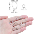 50pcs Stainless Steel Leverback Earring Hooks Hypoallergenic Lever Back French Ear Wire Dangle Hooks with 50pcs Jump Rings for DIY Earrings Jewelry Making Findings