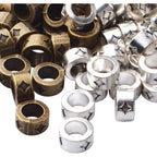 100pcs Spacer Bead Large Hole Alloy Tibetan Bead Spacers Tube Spacer Beads Column Beads Charm Beads for DIY Bracelet Necklace Jewelry Making and Crafting,Hole: 5.6mm