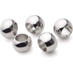 100pcs Round Spacer Beads 304 Stainless Steel Seamless Smooth Rondelle Spacers Loose Beads for DIY Bracelet Necklace Jewelry Making Crafting(5×3.3mm, Hole: 3mm)