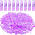 100 Pieces Clear Plastic Clothespins Mini Transparent Craft Clips Pictures Paper Peg Pins for Hanging Photos String Fairy Lights Wedding Party Decor, Purple