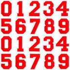 40pcs Red Number Patches Sew On Decals Number 0 to 9 Iron on Patches Embroidered Decorative Repair Patches Appliques for Clothes T-Shirts Hat Bag Shoe DIY Craft Projects