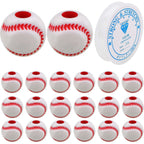 120pcs Round Baseball Spacer Beads Acrylic Baseball Sport Beads with A Roll 6 m of Elastic Crystal String for DIY Necklace Bracelet Jewelry Making Craft Projects