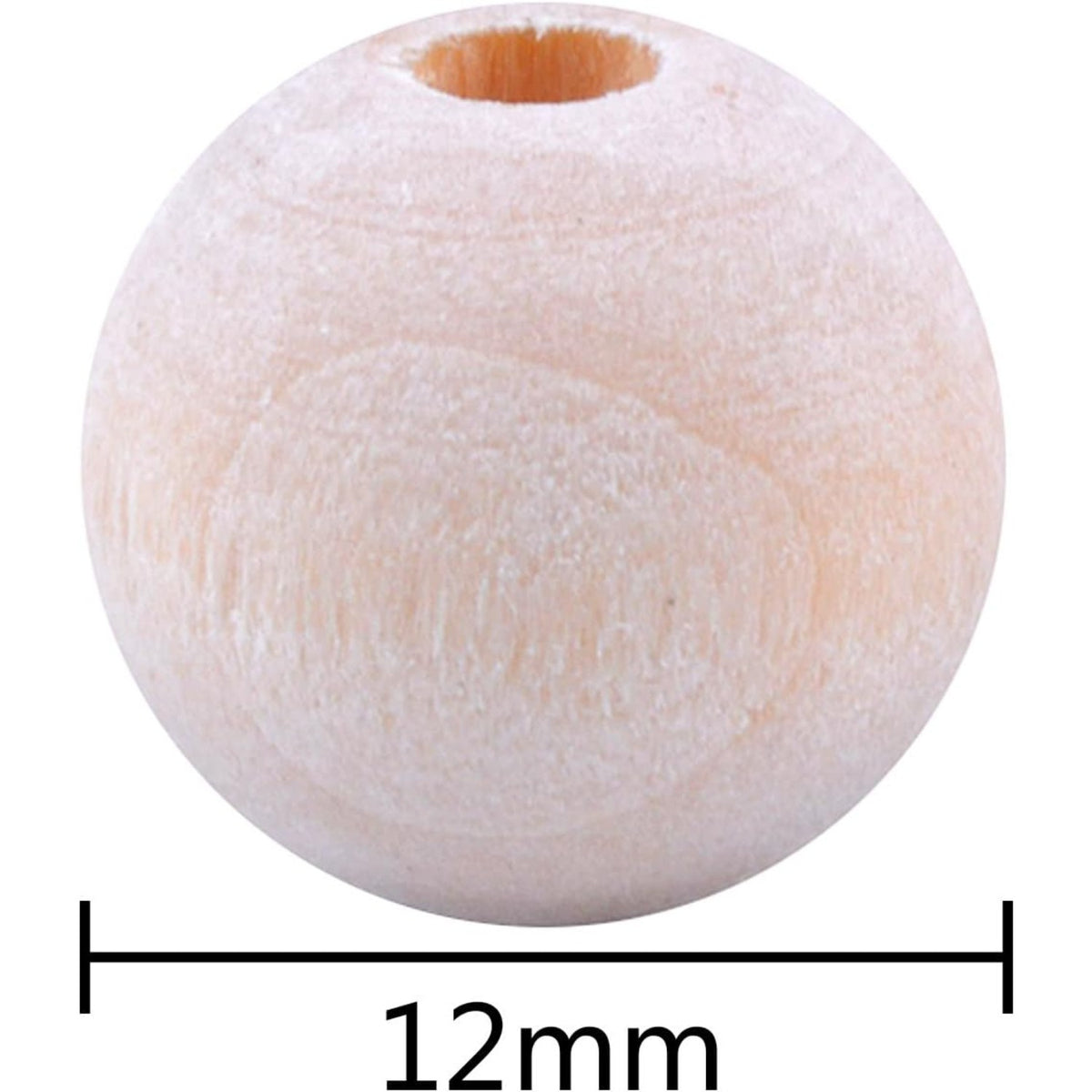 BronaGrand 200pcs 12mm Natural Color Round Ball Wood Spacer Beads Jewelry Findings Charms