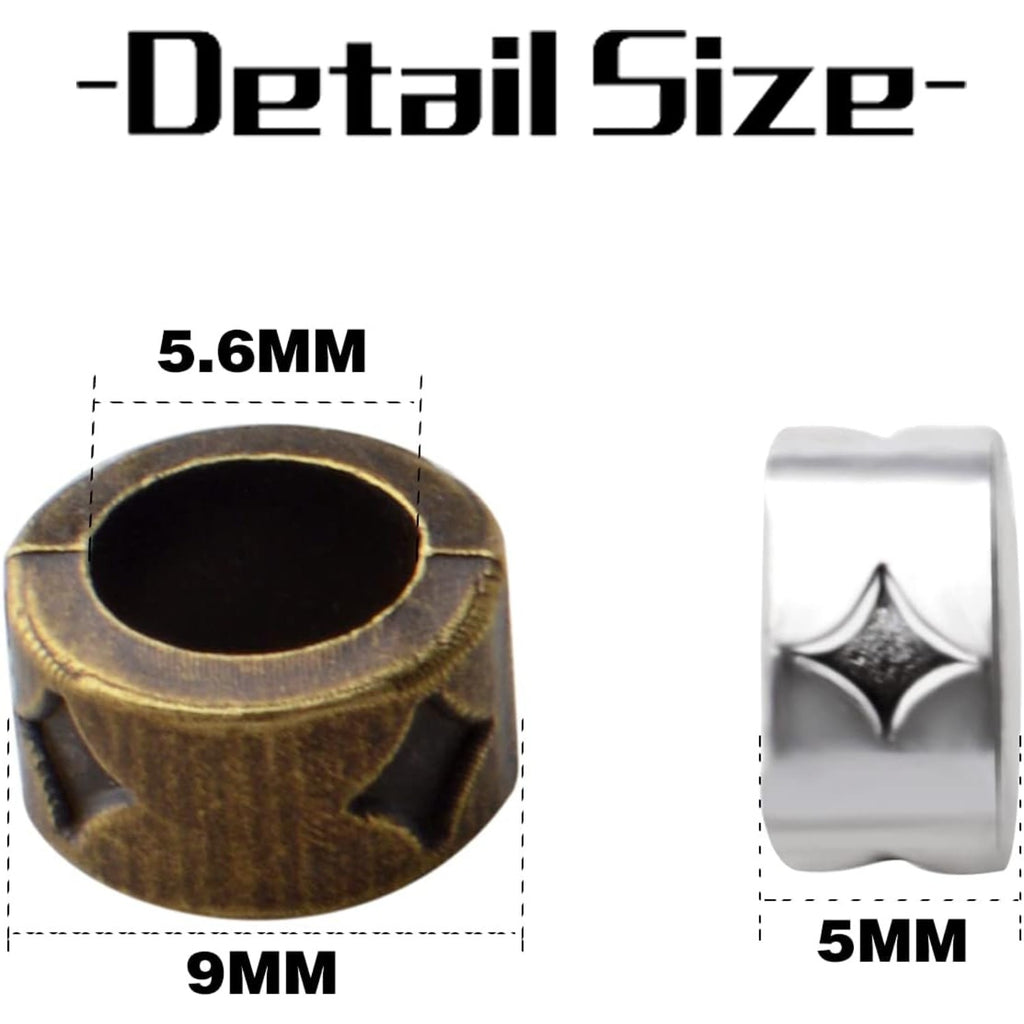 100pcs Spacer Bead Large Hole Alloy Tibetan Bead Spacers Tube Spacer Beads Column Beads Charm Beads for DIY Bracelet Necklace Jewelry Making and Crafting,Hole: 5.6mm
