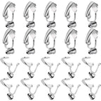 BronaGrand 20 Pieces Clip-on Earring Converter Components Findings with Post, Silver