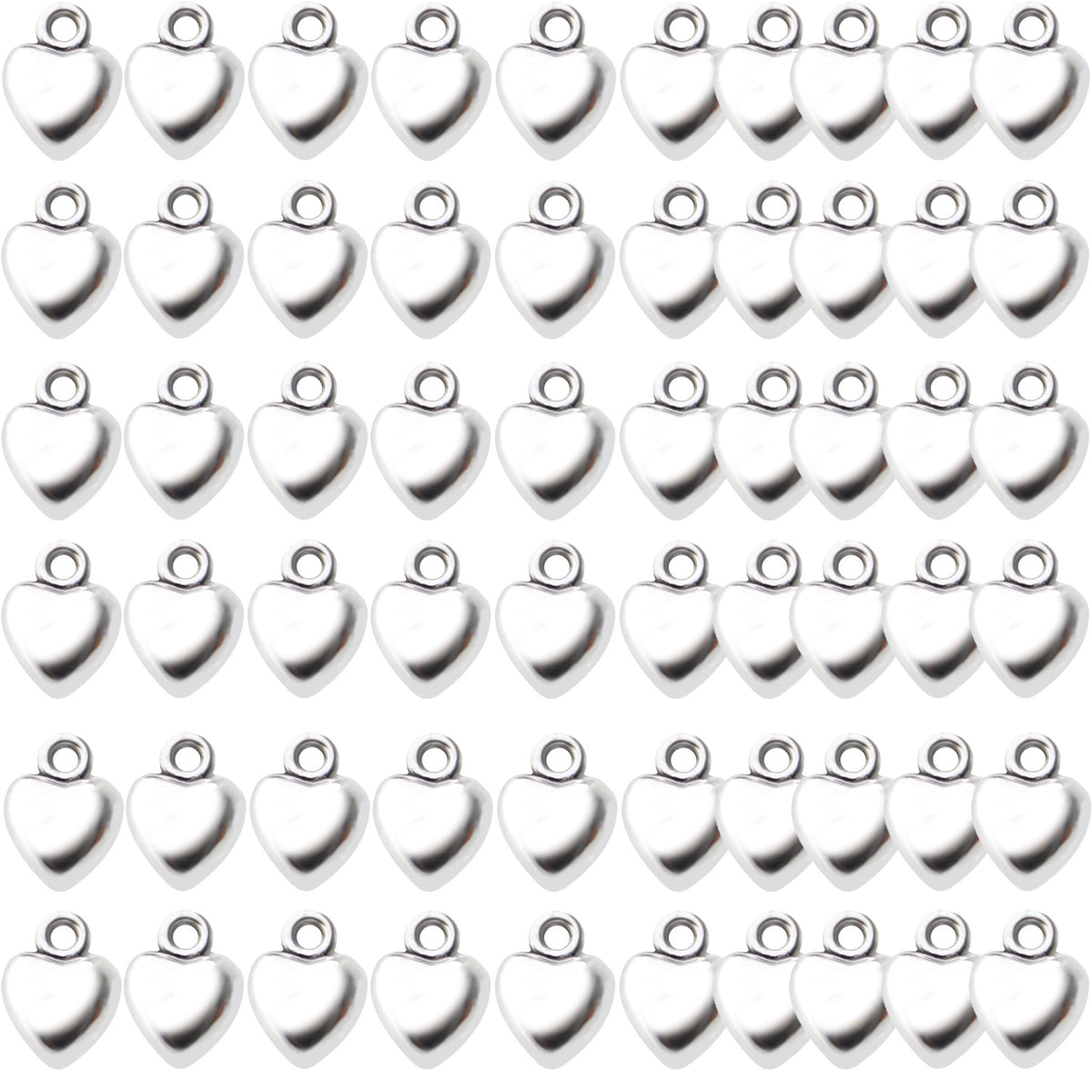 60pcs Heart Love Charm Pendants Alloy European Style Extender Chain Drops Charms for DIY Jewelry Necklace Earrings Making Accessories,4 Colors