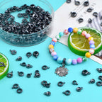 100 Gram Gun Black Bail Tube Beads Alloy Bail Beads Connectors Tibetan Tube Spacer Bead Hanger Links for DIY European Bracelet Charm Jewelry Crafts Making, 5 Styles