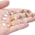 100pcs 4 Colors Tibetan Style Alloy Leaf Shape Glue on Pendant Bails Charms Connector Hanger for Earring Necklace Jewelry Crafts Making Supplies, 13×6×2mm