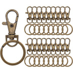 Bronze Lobster Claw Clasp Keychain,30 Pieces Swivel Clasps and 30 Pieces Keychain Rings for Craft Project Making