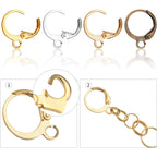 Hypoallergenic Earring Hooks, 120 Pieces Brass Lever Back Earring Round French Hook Ear Wire with Open Loop for Earring Designs Jewelry Making - 4 Colors
