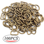 100 Pieces 1/2inch Metal Bronze D Ring Buckles D-Ring Loop for Handbag Purse Clothes DIY Accessories