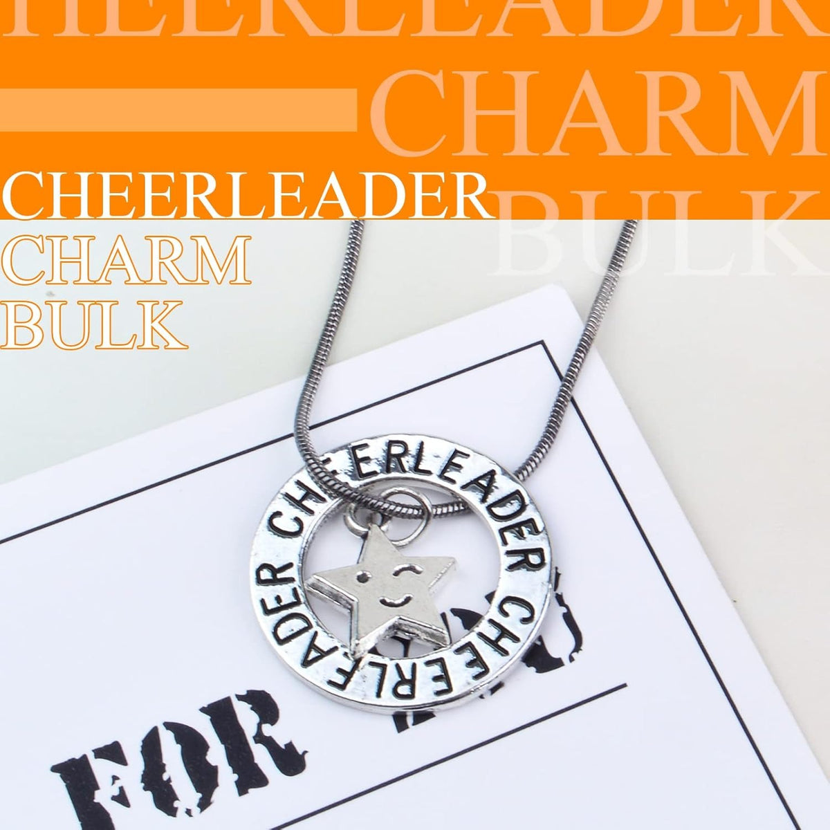 20pcs Antique Silver Cheerleader Charms Round Circle Cheer Charm Cheerleading Message Pendant Charms Jewelry Making Accessories for DIY Crafts Bracelet Birthday Gifts