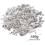 100g Craft Supplies Antique Silver Snake & Lizard Charms Alloy Mixed Style Animal Charms for Bracelet & Necklace Jewelry Making Accessories