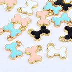 20pcs 4 Colors Enamel Dog Bone Charms Alloy Lovely Pet Pendants Doggy Bone Shaped Dangle Charms for DIY Earring Necklace Bracelet Jewelry Making, Hole: 2.5 mm