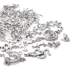 100g Craft Supplies Antique Silver Snake & Lizard Charms Alloy Mixed Style Animal Charms for Bracelet & Necklace Jewelry Making Accessories